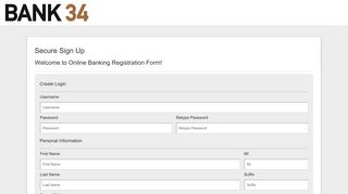 Bank 34 | Registration - Bank 34 | Login
