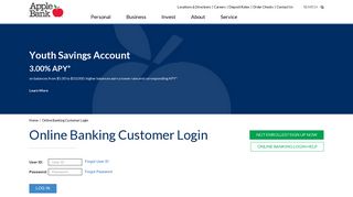 Online Banking Customer Login | Apple Bank