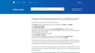 How do I link a bank account to my PayPal account?