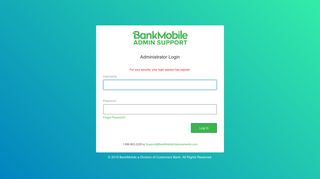 Administrator Login - BankMobile Admin Support