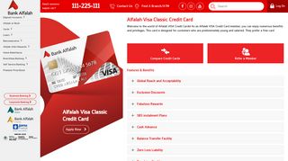 Alfalah Visa Classic Credit Card - Bank Alfalah