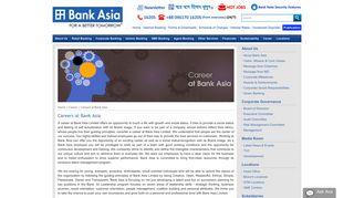 Career at Bank Asia Limited