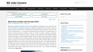 Bank Asia Limited Job Circular 2019 | BD Jobs Careers