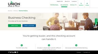 Business Checking Account | Business Checking | Union Bank & Trust