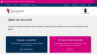 Apply for an Account | Bank Australia