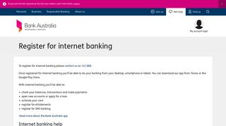 Register for Internet Banking | Bank Australia