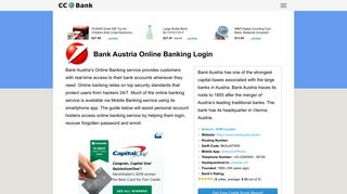 Bank Austria Online Banking Login - CC Bank