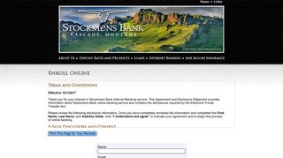 Sign Up For Internet Banking - Stockmens Bank, Cascade, Montana