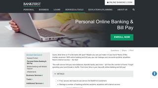 Personal Online Banking & Bill Pay | BankFirst Financial Services ...