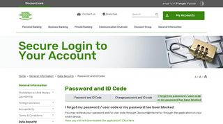Personal Online Banking - Password and ID code - Discount Bank ...