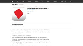 BHI Mobile - Bank Hapoalim on the App Store - iTunes - Apple