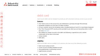 Visa Infinite credit card - Bank Muscat