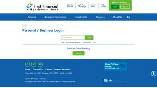 Personal / Business Login | First Financial Northwest Bank