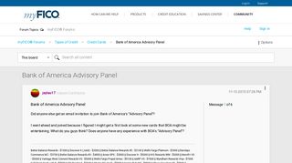 Bank of America Advisory Panel - myFICO® Forums - 4328084