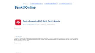 Bank of America EDD Debit Card | Sign-in - Bank Online