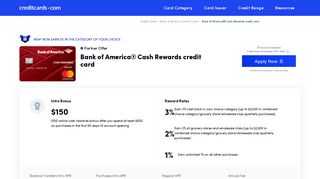 Bank of America® Cash Rewards Credit Card - Apply Online