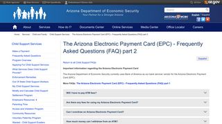 The Arizona Electronic Payment Card (EPC) - Frequently Asked ...