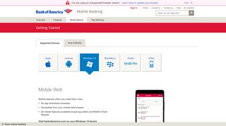 Bank of America Mobile Banking for Windows® Phones & Tablets