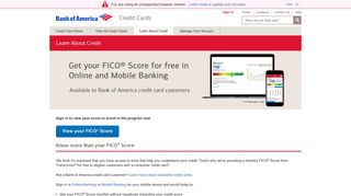 Free FICO® Credit Score with Bank of America® Credit Card