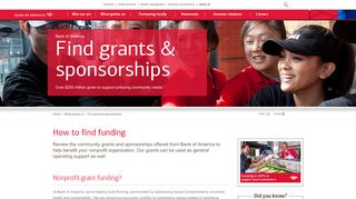 Bank of America community grants & general operating support