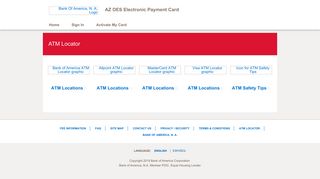 AZ DES Electronic Payment Card - ATM Locator - Bank of America