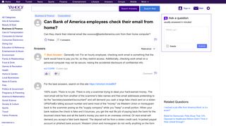 Can Bank of America employees check their email from home? | Yahoo ...