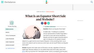 What is an Equator Short Sale? - The Balance