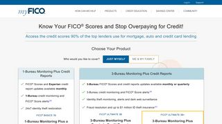 myFICO: Know Your FICO Scores and Credit Reports