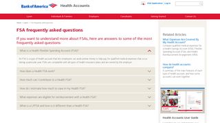 FAQs - Flexible Spending Accounts (FSAs) - Bank of America