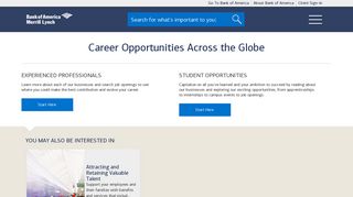 Bank of America Merrill Lynch Career Opportunities