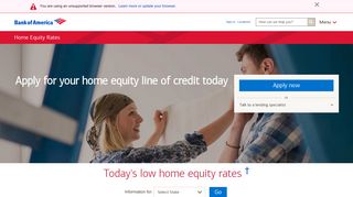 Home Equity Rates - Today's HELOC Rates from Bank of America