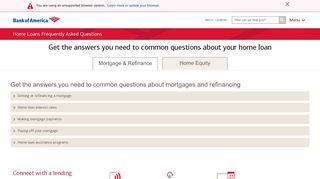 Mortgage, Refinance and Home Equity FAQs from Bank of America