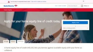 Home Equity Line of Credit (HELOC) from Bank of America