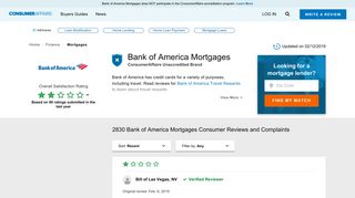 Top 2,829 Reviews and Complaints about Bank of America Mortgages