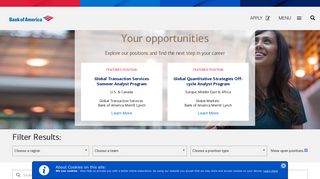 Search and Apply for career opportunities with Bank of America