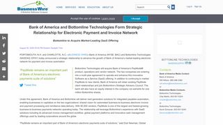 Bank of America and Bottomline Technologies Form Strategic ...