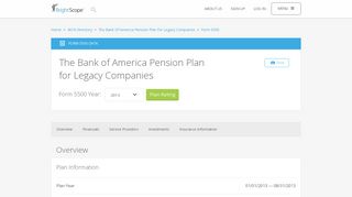 The Bank of America Pension Plan for Legacy Companies | 2013 ...