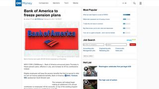 Bank of America to freeze pension plan - Feb. 23, 2012 - Business