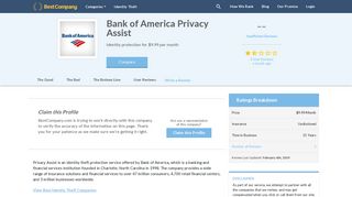 Bank of America Privacy Assist Reviews | Identity Theft Companies ...