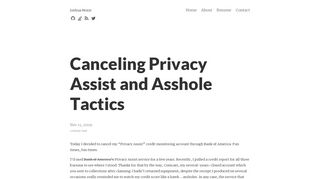 Canceling Privacy Assist and Asshole Tactics – Joshua Nozzi