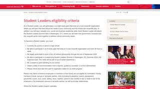 Eligibility Criteria - How to Become A Student Leader - Bank of America