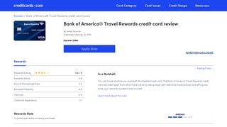 Bank of America Travel Rewards credit card Review - CreditCards.com