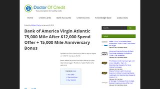 Bank of America Virgin Atlantic 75000 Mile After ... - Doctor Of Credit