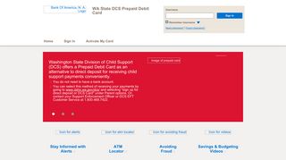 WA State DCS Prepaid Debit Card - Home Page - Bank of America