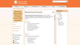 Bank of Baroda - Baroda Current Account