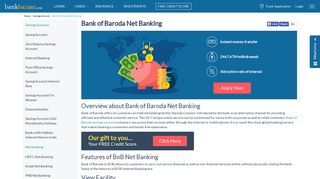 Bank of Baroda Net Banking : BOB Online Banking - BankBazaar.com