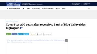 Cover Story: Bank of Blue Valley rides high again after Great ...
