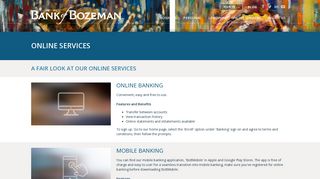 Bank of Bozeman Online Services | Mobile Banking | Bill Pay