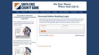 Personal Online Banking Login - Santa Cruz County Bank