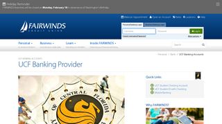 UCF Banking Accounts - FAIRWINDS Credit Union